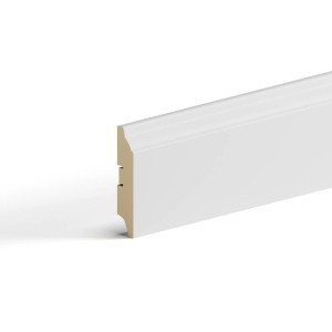 Напольный плинтус МДФ STELLA 82 2000х82х16 Белый (5шт в упак)