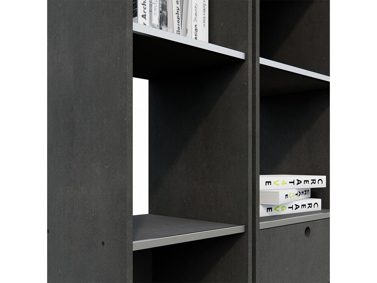 Высокий модульный офисный книжный шкаф в дневное время MaxForm Shape ARCH-00044589 - Вид №3