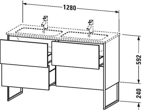 XS444907575 XSquare Тумбочка напольная Лен, декор Duravit - Вид №1