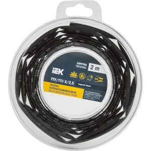 88878357 Термоусадочная трубка IEK нг-LS 5/2.5 мм 2 м цвет черный STLM-1467710