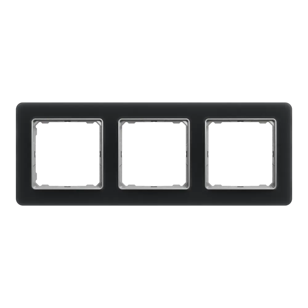 Рамка для розеток и выключателей Systeme Electric Sedna Design  3 поста, цвет дымчатое стекло STLM-2162685