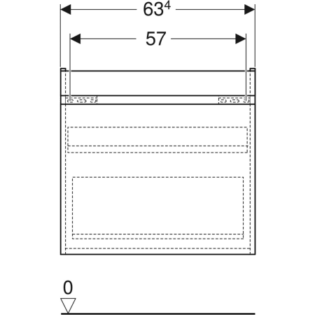 501.904.JR.1 Шкафчик для раковины Geberit Renova Plan, с одним выдвижным ящиком и одним внутренним выдвижным ящиком Geberit  - Вид №48
