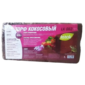 91535232 Торф кокосовый Listok 0.62кг в брикетах STLM-0964671