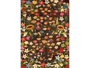 Шерстяной прямоугольный цветочный ковер