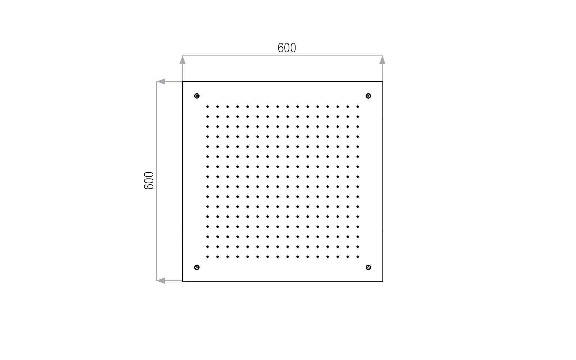 Квадратная душевая головка из нержавеющей стали Aquademy H2O ARCH-00036373 - Вид №2