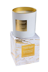 GWST0002 Stoneglow - Свеча-стакан Luna из кедра и кипариса ijlbrown