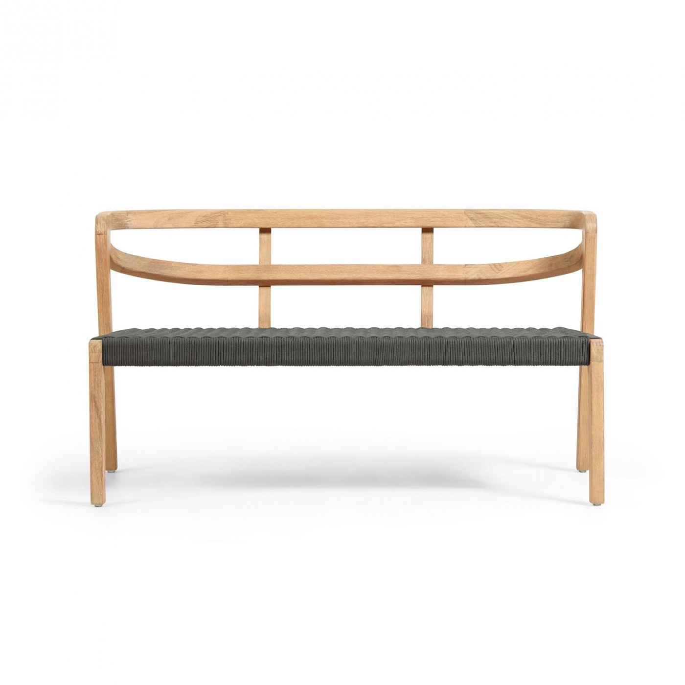 097580 Двухместный диван из эвкалиптового дерева и зеленого шнура La Forma Ezilda  - Вид №1