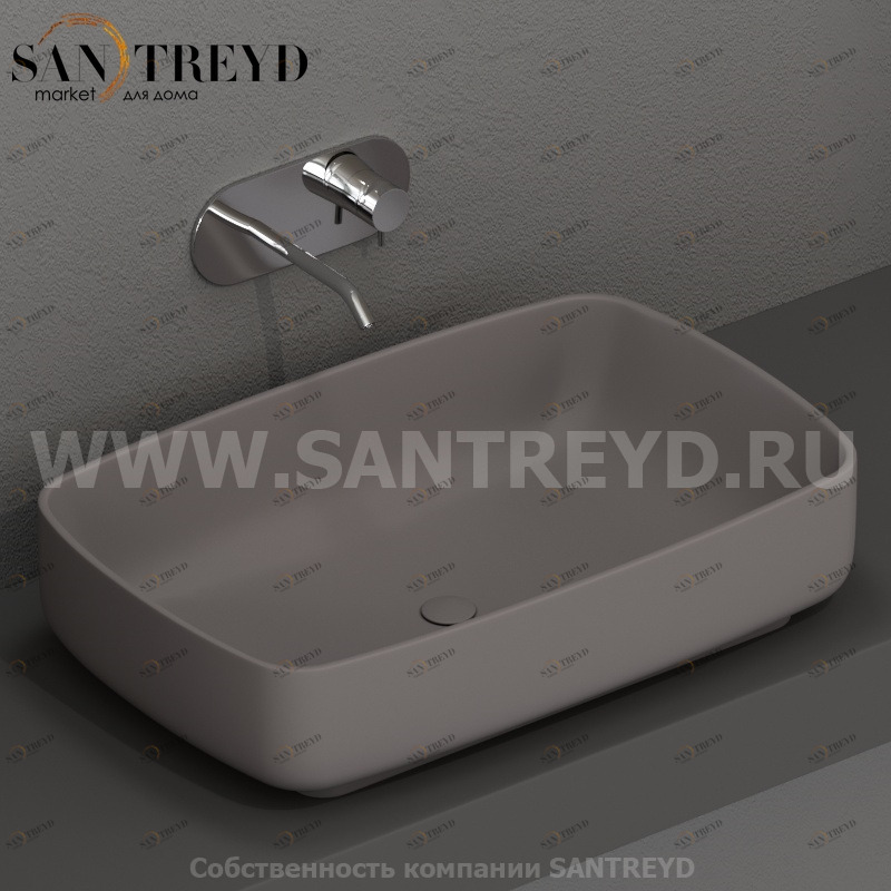 514189 Накладная раковина на столешницу  прямоугольная Kerasan Tribeca