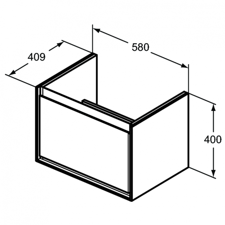 E0847UK Тумба для раковины 65 см Ideal Standard CONNECT AIR - Вид №1