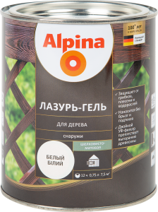 84586793 Лазурь-гель акриловая белая 0.75 л STLM-0052372 ALPINA