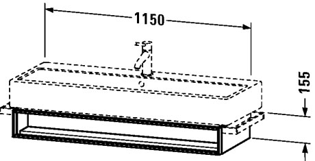 VE600804343 Vero Тумбочка подвесная Базальт матовый, декор Duravit - Вид №1
