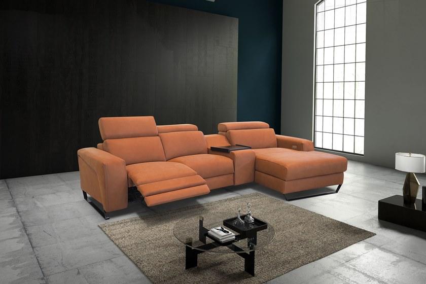 Rossini Sofas Секционный раскладывающийся кожаный диван с шезлонгом sun-id-1399131 - Вид №1