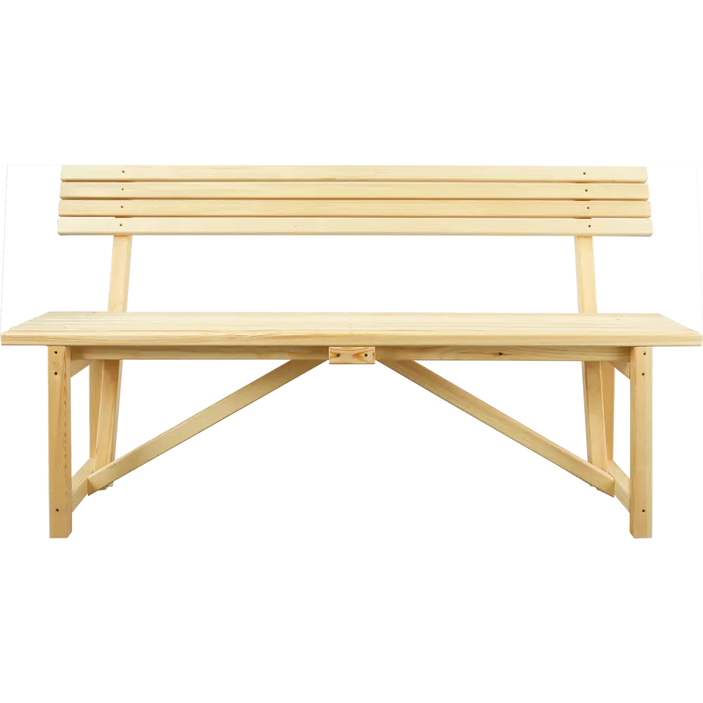 Скамейка садовая со спинкой 150x44x84 см дерево светло-коричневая 18587006 STLM-2082325 Santreyd  - Вид №1