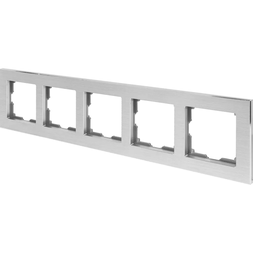Рамка для розеток и выключателей Werkel Aluminium 5 постов, металл, цвет алюминий 17781966 STLM-2011277 - Вид №1