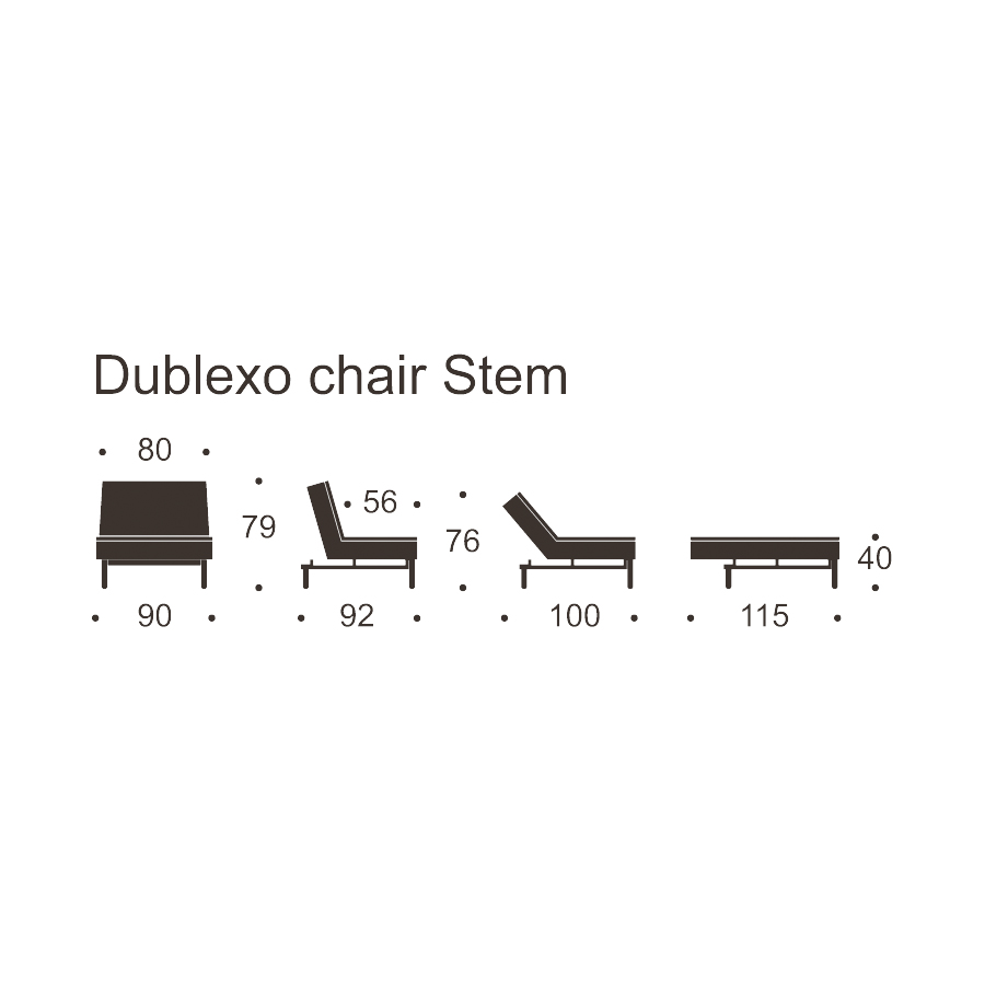 Кресло Dublexo с ножками Stem из светлого дерева и черной рамой, темно-серый Innovation Living DUBLEXOCH563 - Вид №6