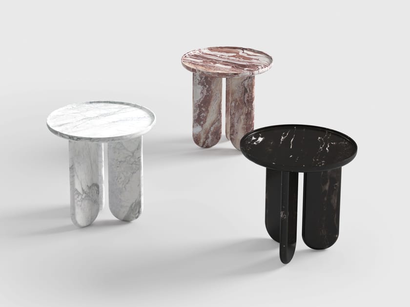 Мраморный круглый низкий журнальный столик CPRN HOMOOD Shapes ARCH-00046749