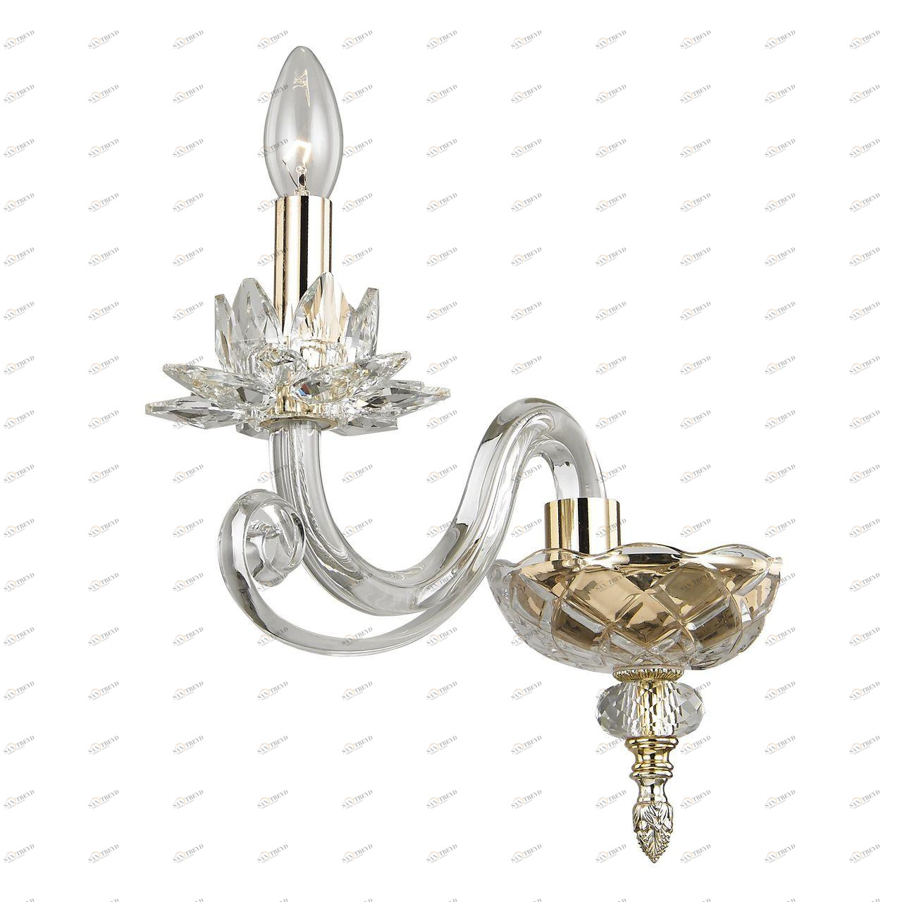 Бра Divinare Firenze 8820/09 AP-1 DIVINARE СВЕЧА 109637 Золото;прозрачный 