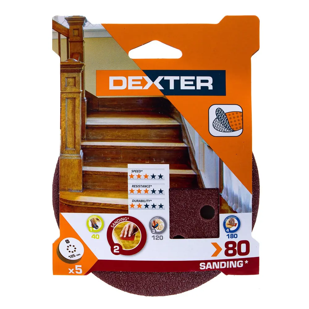 Шлифовальные диски Dexter P80 125 мм для деревообработки (5 шт) 18782821 STLM-0012660 - Вид №2