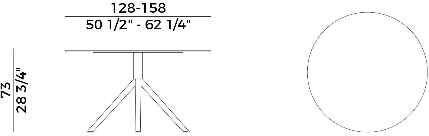 Potocco Круглый садовый стол из hpl Otx 887/tgc - Вид №6
