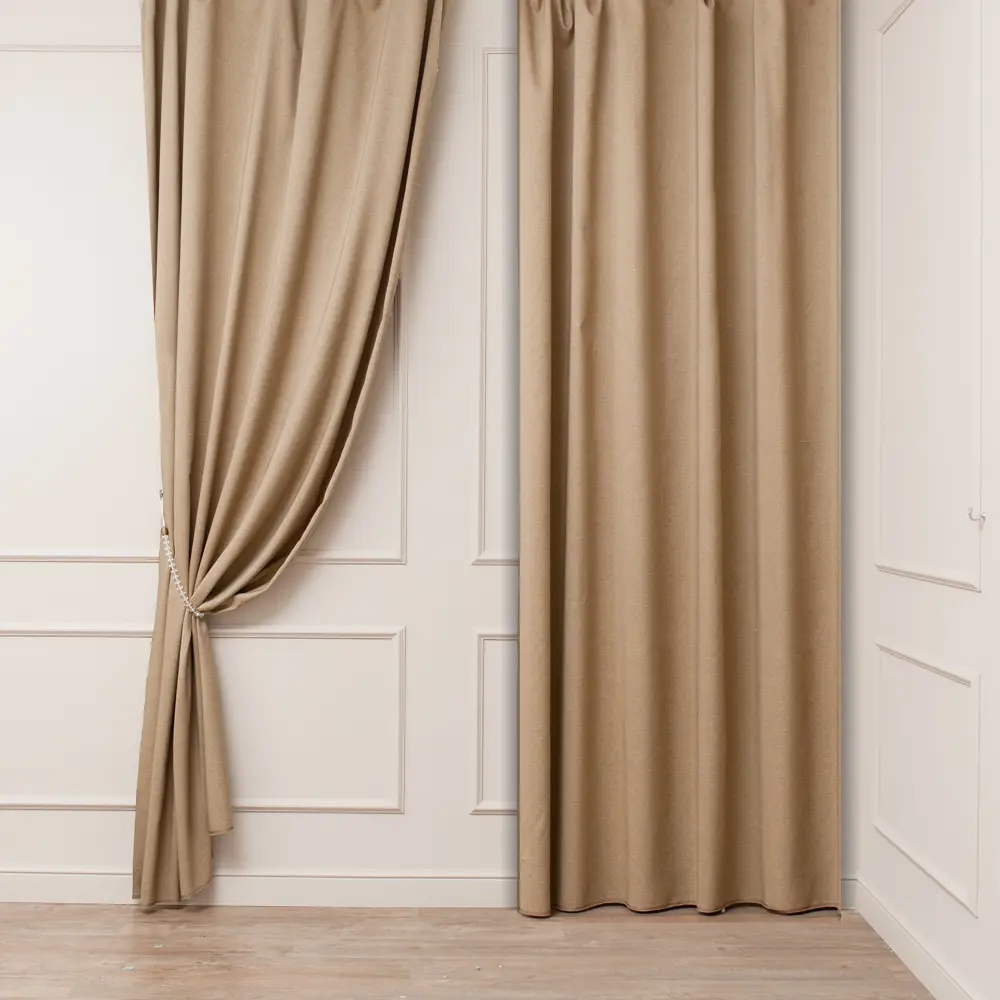 ЛТ ткань 1 п/м лен однотонный genevra коричневый 13 300 см TEX REPUBLIC STLM-2186326 - Вид №1