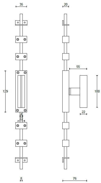 Formani Болт кремона Espagnolette из нержавеющей стали и дерева Two K-pbt22 - Вид №1