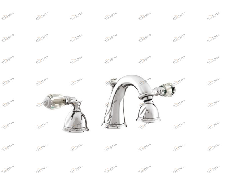 051601.A00.50 Раковина с тремя отверстиями и кристаллами Swarovski Яркий хром Mestre Oman