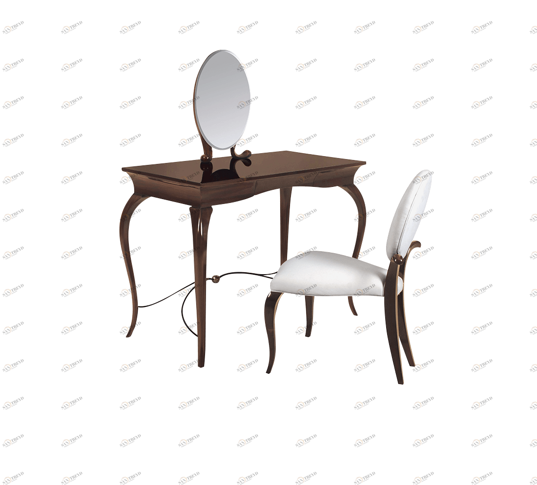 Gentry Home Туалетный столик Melrose из массива красного дерева  Гавана - черный монохромный - флорентийское серебро sun-id-1075194