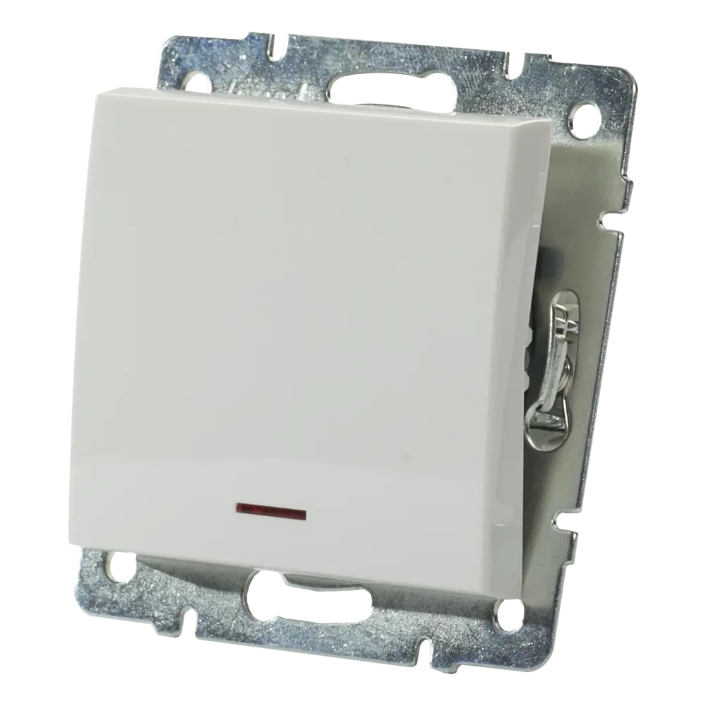 Выключатель встраиваемый Lezard Rain 1 клавиша с подсветкой, цвет белый 17753623 STLM-2029525 - Вид №2