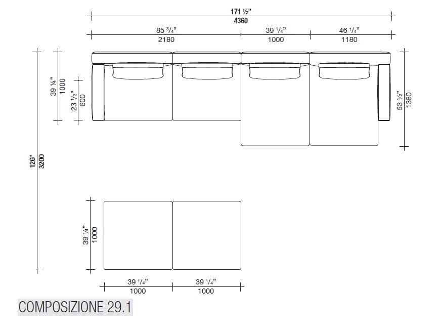 Угловой диван из ткани с полуостровом Lema Venise ARCH-00125173 - Вид №50