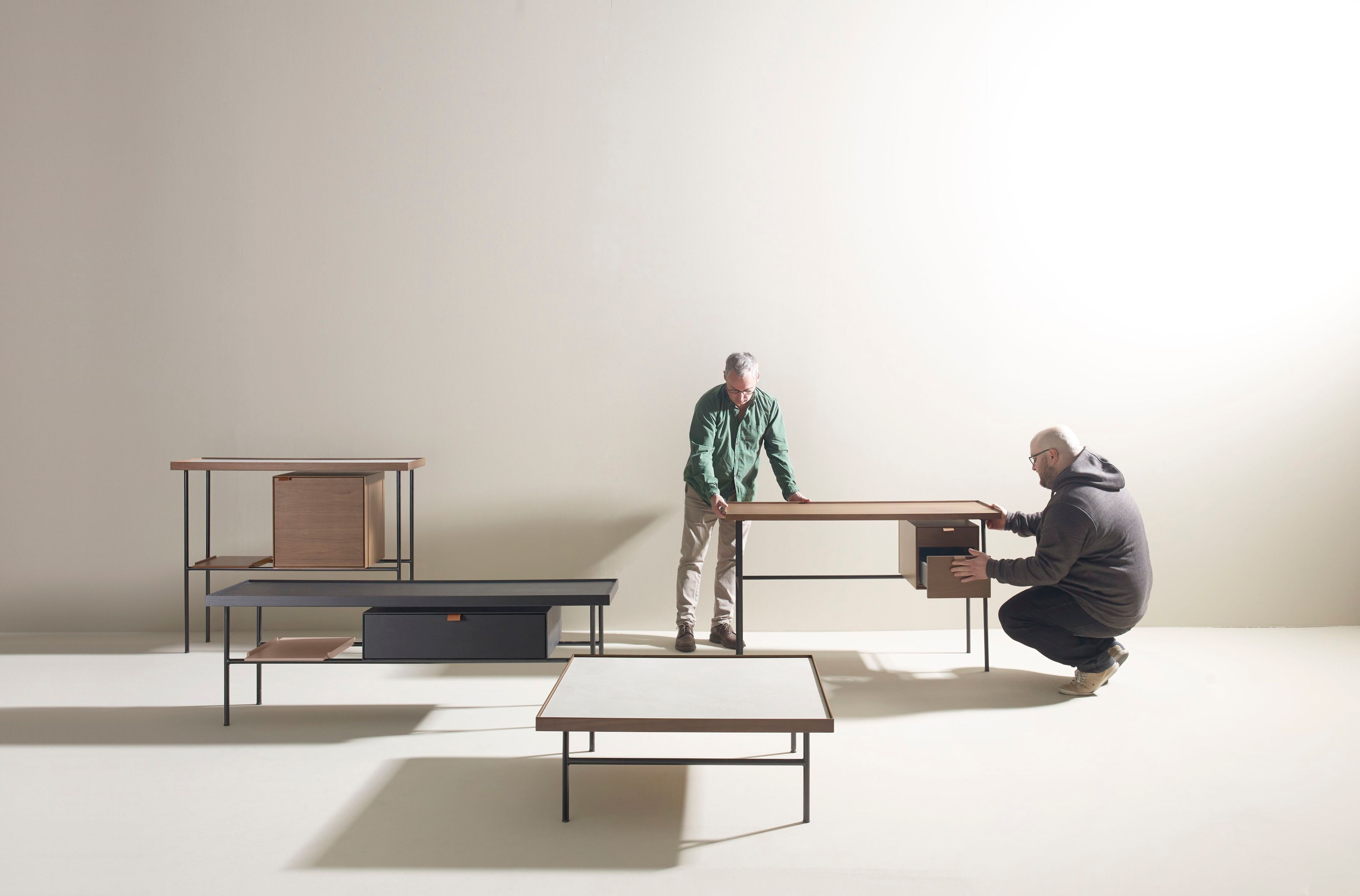 Квадратный деревянный и металлический журнальный столик TREKU Kutxa ARCH-00064362 - Вид №3