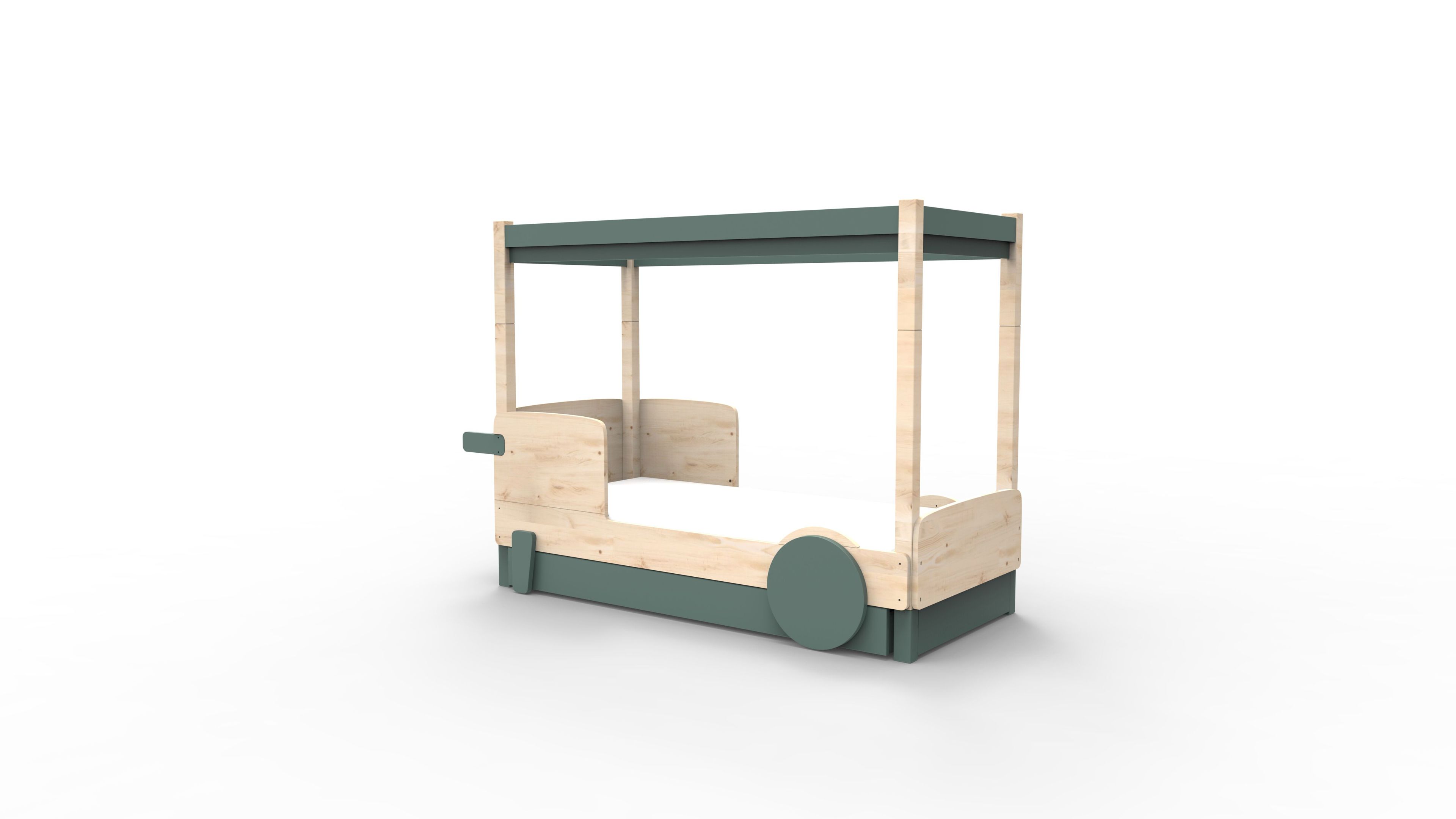 Деревянная выдвижная односпальная кровать с балдахином Mathy by Bols ARCH-00151317 - Вид №32