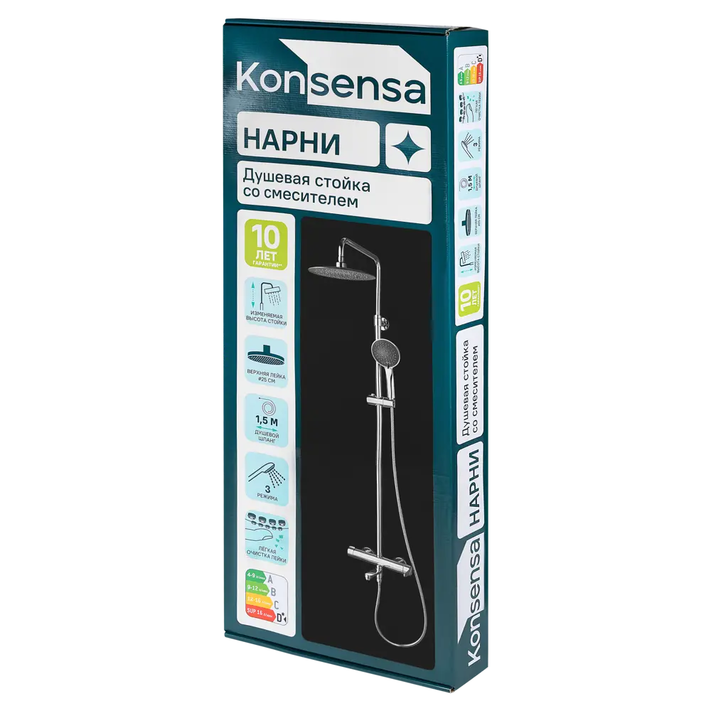 Душевая система KONSENSA Нарни SA3393 со смесителем 3 режима цвет хром 89397924 STLM-2109305  - Вид №13