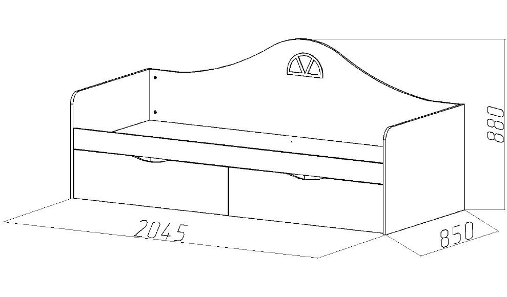 Подростковый диван-кровать с 2 ящиками "Амстердам" МАНДАРИН АМСТЕРДАМ 179541 Белый Santreyd  - Вид №3