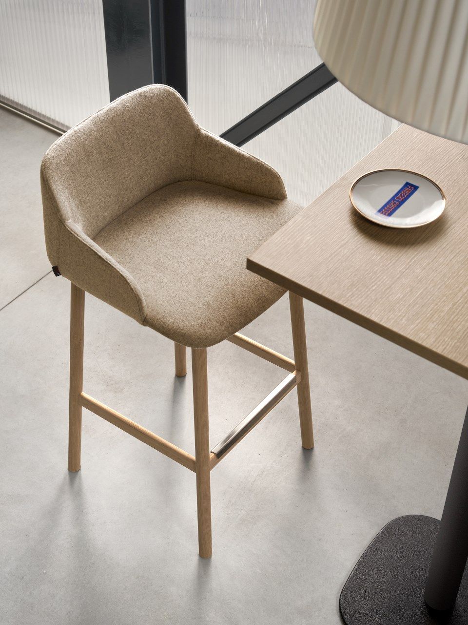 Мягкий барный стул с подставкой для ног Quinti Sedute ARCH-00123927 - Вид №2