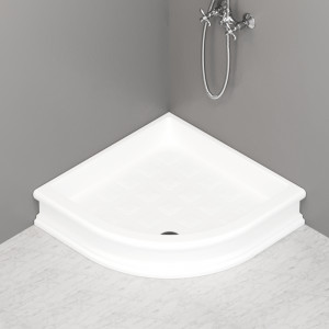 133901 Душевой поддон четверть круга 90x90 цвет Белая глазурь Kerasan RETRO Италия