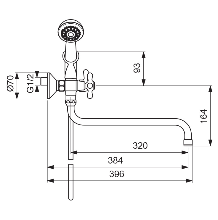 BA129AA Смеситель для ванны/душа VIDIMA RETRO - Вид №1
