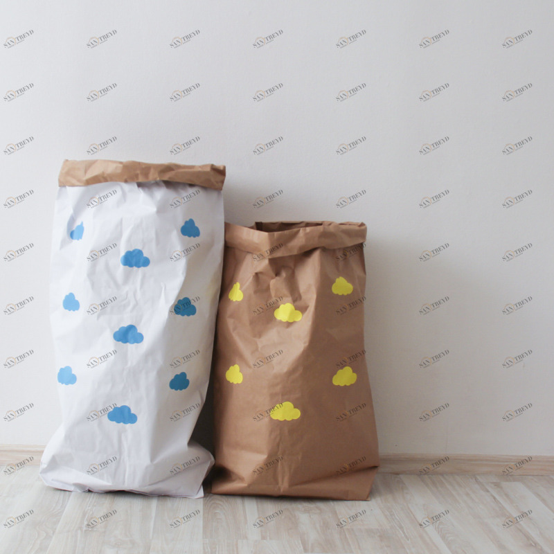 Эко-мешок для игрушек Small Clouds из крафт бумаги VAMVIGVAM  282007 Белый;бежевый Santreyd 