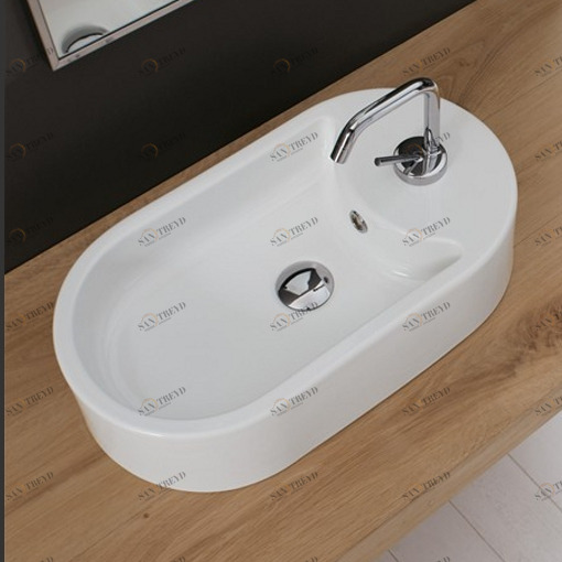 8093 Накладная раковина на столешницу  овальная Scarabeo Ceramiche 