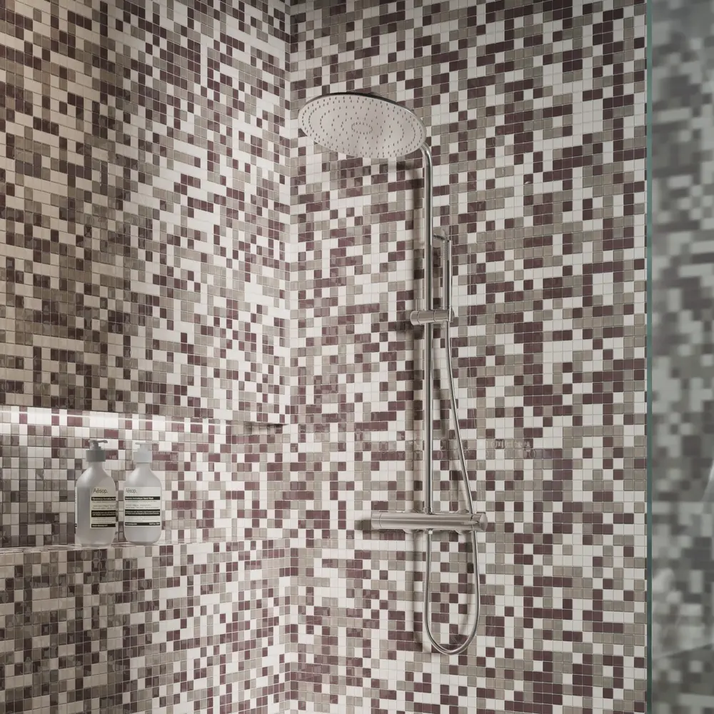 Стеклянная мозаика Kreaforta бежевый микс для стен 30×30 см 89412208 STLM-1571426