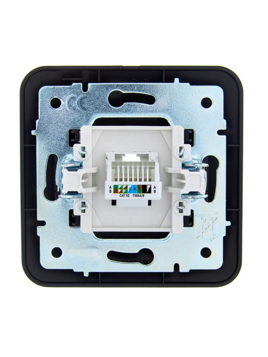 ASTI Розетка компьютерная чёрный бархат LEZARD 7081-4242-139 - Вид №1