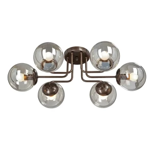 Люстра потолочная «Махаон», 6 ламп, 12 м², цвет коричневый