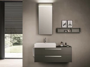 Cerasa Подвесная тумба под умывальник из искусственной древесины с ящиками Cartabianca