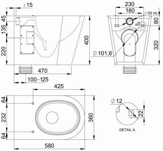 Напольный туалет из нержавеющей стали Thermomat 2040 ARCH-00060176 - Вид №2