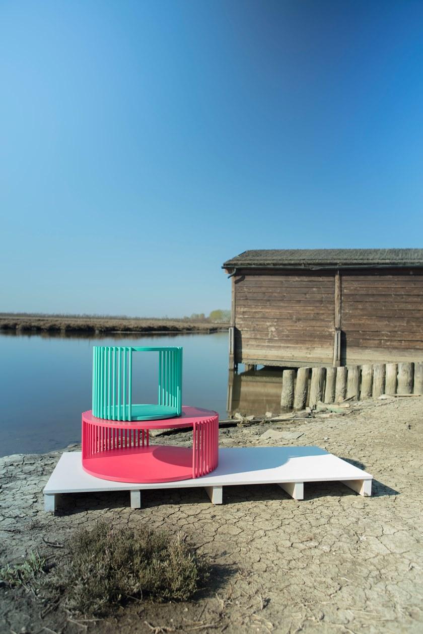 Medulum Низкий круглый журнальный столик из ореха Palafitte Pal.30 / pal.40  - Вид №3