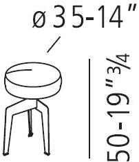 Vibieffe Низкий табурет с металлической обивкой 9500 9500067  - Вид №2