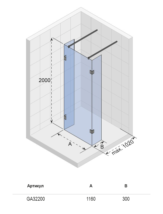 GA32200 Душевой уголок Riho Artic Santreyd - Вид №1