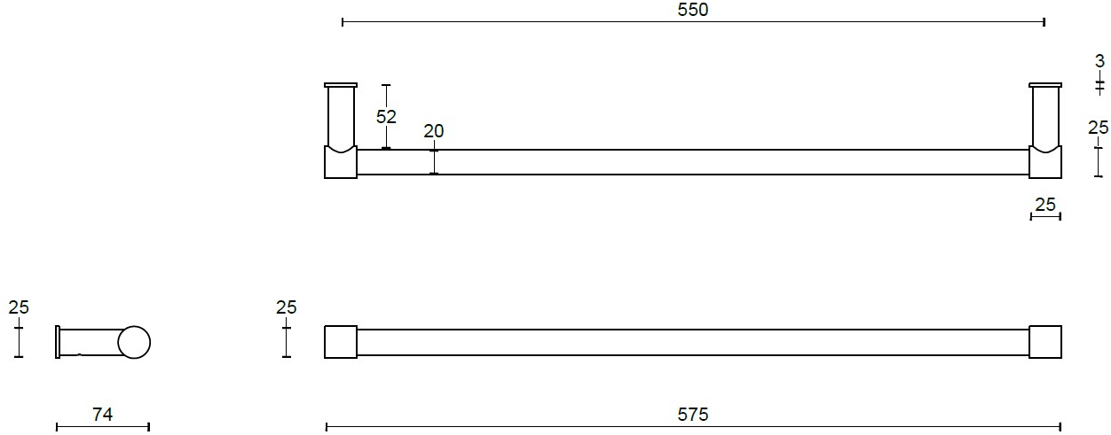 Formani Вешалка для полотенец из нержавеющей стали One Pb550/750 - Вид №5