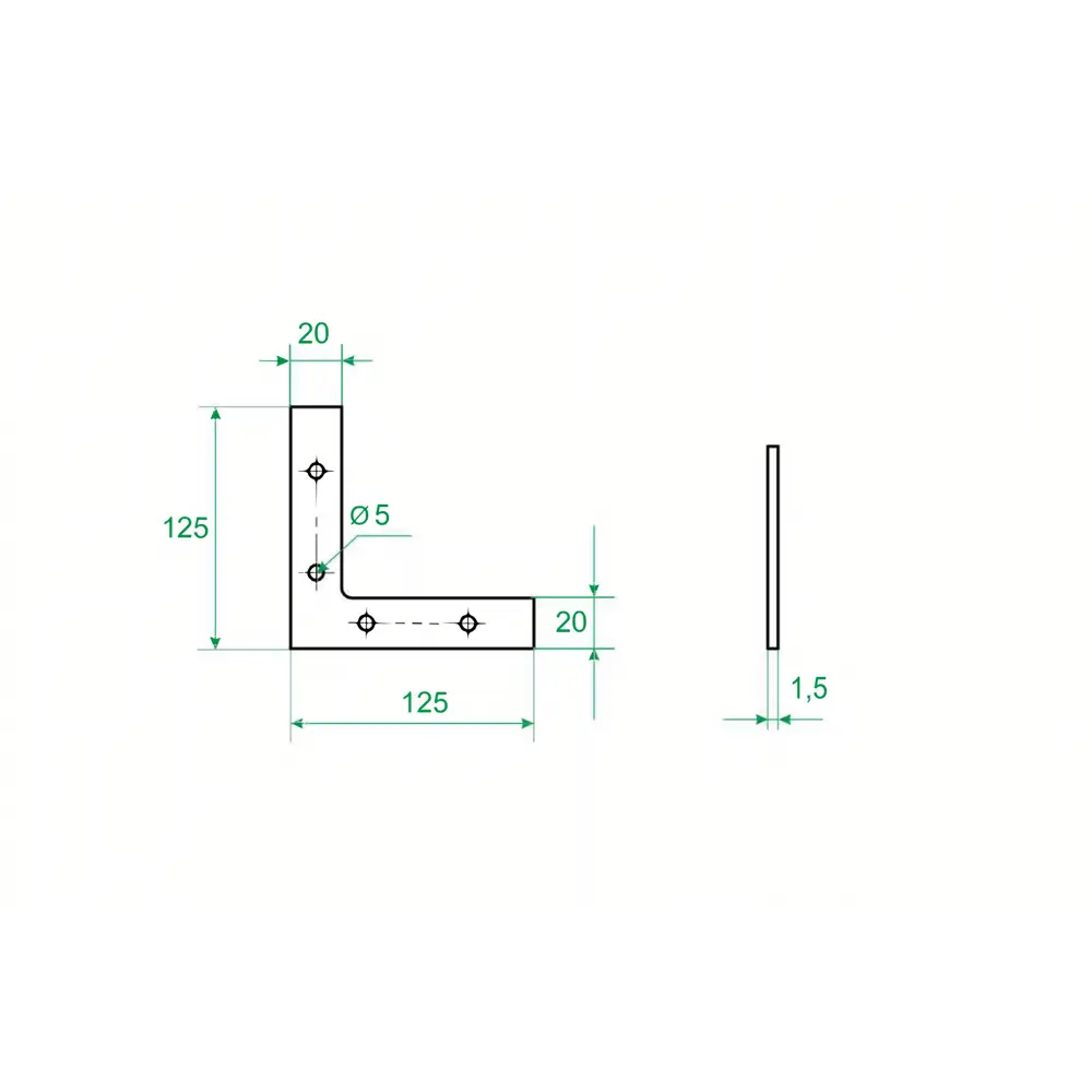 Оконный уголок Santreyd NAZ для деревянных конструкций 125×125×20 мм 84180772 STLM-0047012 - Вид №3
