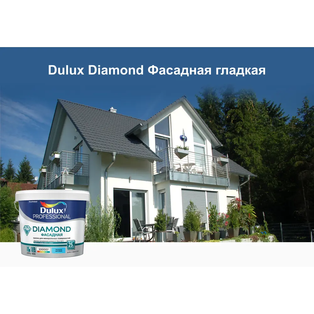 Краска для колеровки Dulux Фасадная Гладкая прозрачная база BM 4.8 л 13928502 STLM-2014939  - Вид №7