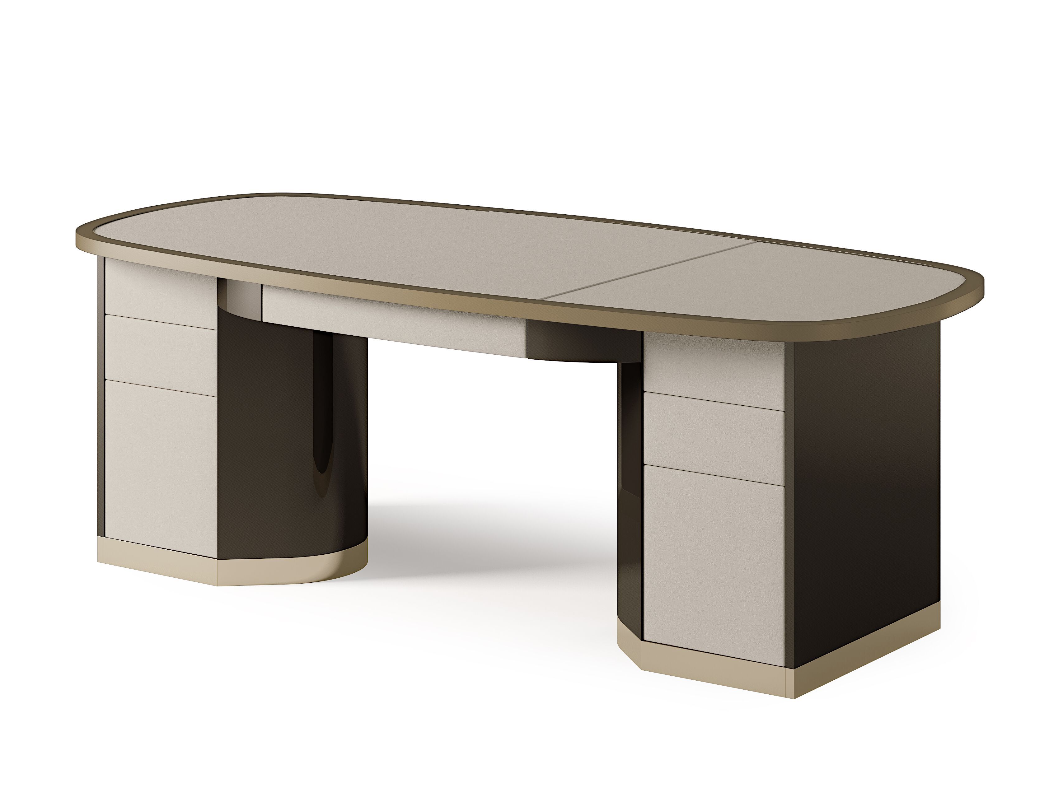 Кожаный деревянный стол с ящиками Bizzotto Italia Atmosphera ARCH-00087783